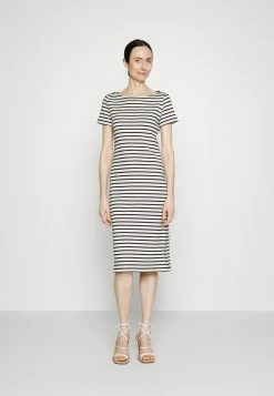 MAX & Co. MAX&Co.LUSTRINO - Stickad Klänning - Avorio/blu