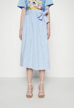 MAX & Co. MAX&Co.PULSANTE - A-linjekjol - Dyed Light Blue/white